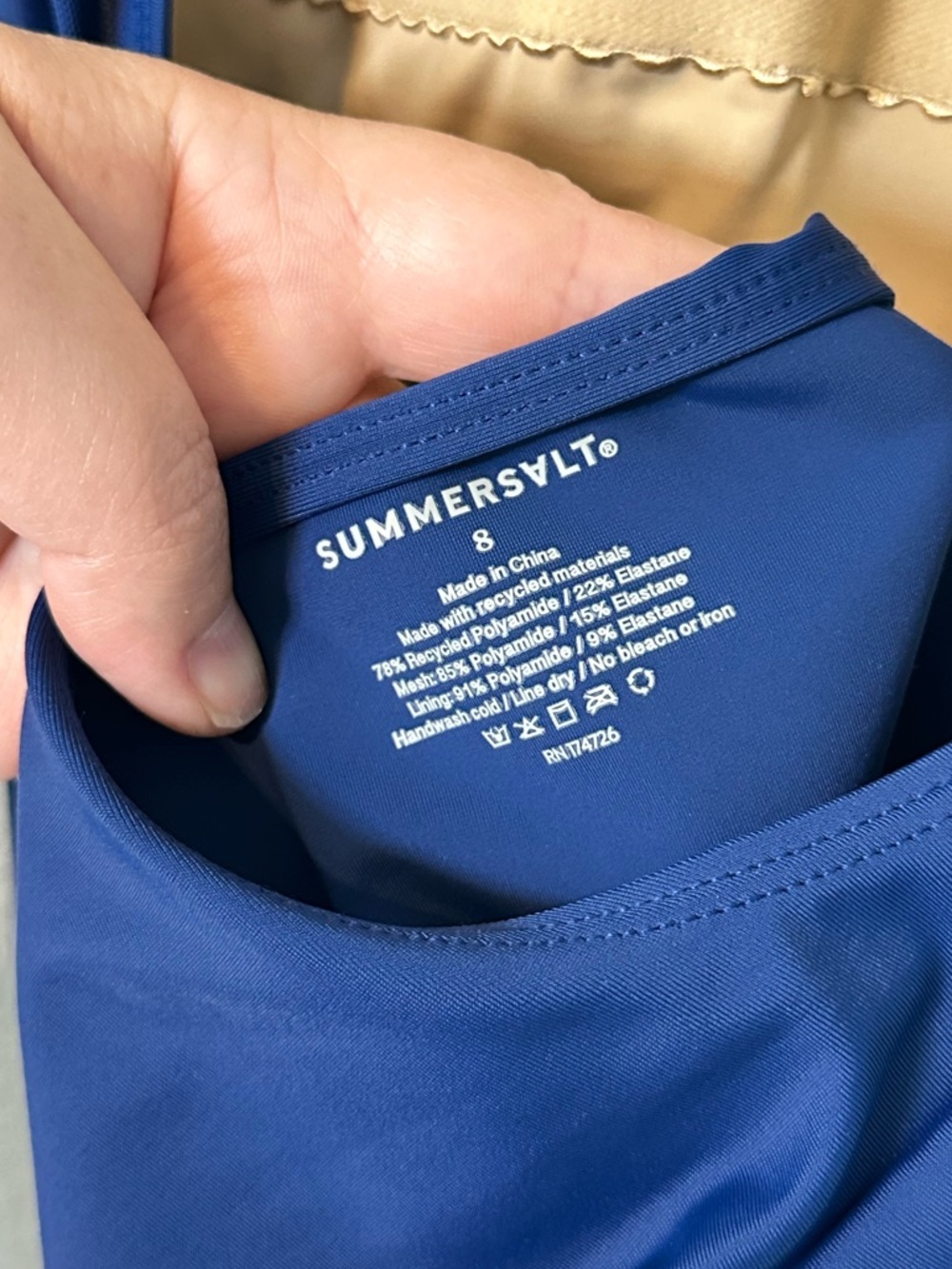 New! Summersalt Freestyle Scoopback One Piece Swimsuit in Belize Atlantic Blue 8 - Picture 9 of 9